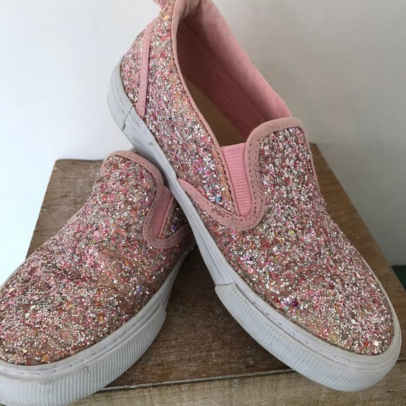 Gap Kids Pink Sparkles Slip Ons - Picture 1 of 8